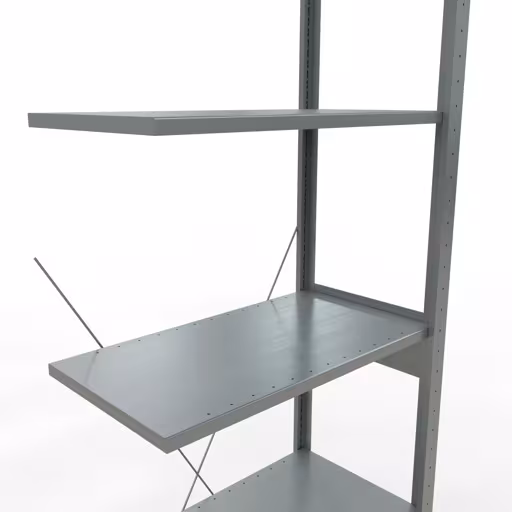 Produktbild Nr.7 des Artikels Anbauregal, Fachbodenregal Stecksystem MULTIplus150, 2500 x 750 x 400 mm (HxBxT), 6 Fachböden, Kreuzstrebe, verzinkt aus der Produktreihe Stecksystem von der Marke Schulte Lagertechnik