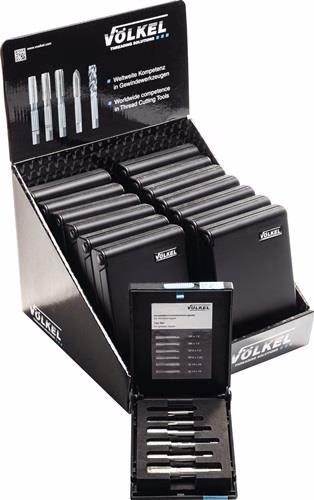 Gewindeschneidzeugsatz M6-M10/G1/4-G1/8 Zoll HSS-G 6-teilig VÖLKEL