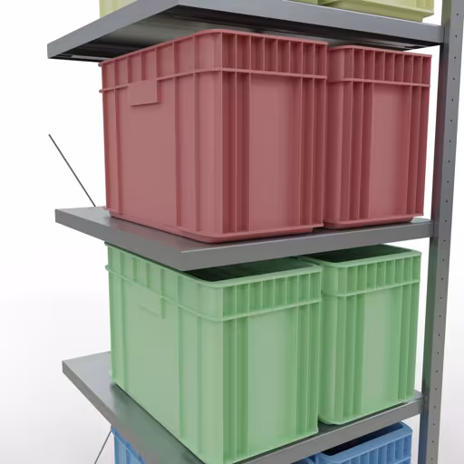 Zusatzbild des Artikels Anbauregal, Fachbodenregal Stecksystem MULTIplus250, 2000 x 750 x 800 mm (HxBxT), 5 Fachböden, Kreuzstrebe, verzinkt aus Anbauregal