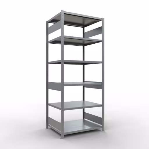 Grundregal, Fachbodenregal Stecksystem MULTIplus330, 2500 x 1000 x 800 mm (HxBxT), 6 Fachböden, Längenriegel, verzinkt aus der Kategorie Grundregal mit der Artikelnummer 13981-LR