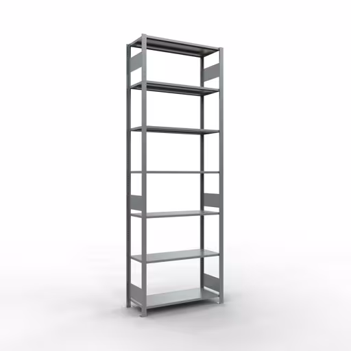 Grundregal, Fachbodenregal Stecksystem MULTIplus85, 3000 x 1000 x 400 mm (HxBxT), 7 Fachböden, Längenriegel, verzinkt aus der Kategorie Grundregal mit der Artikelnummer 13142-LR