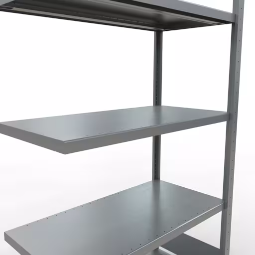 Abbildung Nr 8 des Artikels Anbauregal, Fachbodenregal Stecksystem MULTIplus250, 2000 x 1000 x 500 mm (HxBxT), 5 Fachböden, Längenriegel, verzinkt aus der Produktgruppe Stecksystem von der Marke Schulte Lagertechnik