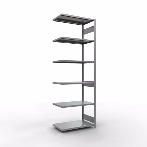 Anbauregal, Fachbodenregal Stecksystem MULTIplus250, 3000 x 1000 x 600 mm (HxBxT), 7 Fachböden, Längenriegel, verzinkt aus der Kategorie Anbauregal mit der Artikelnummer 12967-LR