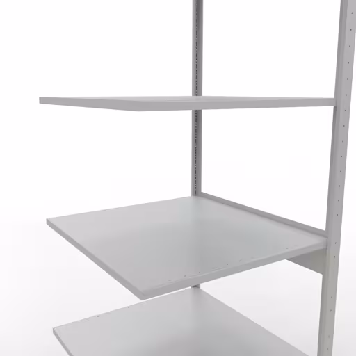 Anbauregal, Fachbodenregal Stecksystem MULTIplus150, 2500 x 750 x 800 mm (HxBxT), 6 Fachböden, Längenriegel, RAL 7035 lichtgrau von Schulte Lagertechnik aus der Kategorie Stecksystem
