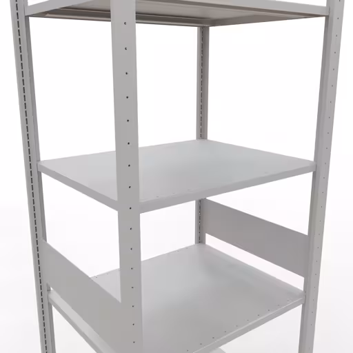 Grundregal, Fachbodenregal Stecksystem MULTIplus150, 3000 x 750 x 600 mm (HxBxT), 7 Fachböden, Längenriegel, RAL 7035 lichtgrau von der Marke Schulte Lagertechnik aus der Produktreihe Stecksystem