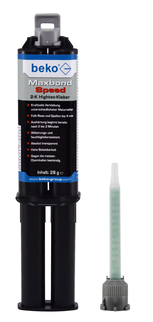 Maxbond Speed 2-K Hightec-Kleber 28 g, inkl. 3 Zwangsmischer, im Blisterkarton von Beko Maxbond Speed 2-K Hightec-Kleber 28 g, inkl. 3 Zwangsmischer, im Blisterkarton aus der Kategorie Zubehör Dichtstoffe mit der Artikelnr. 270 728