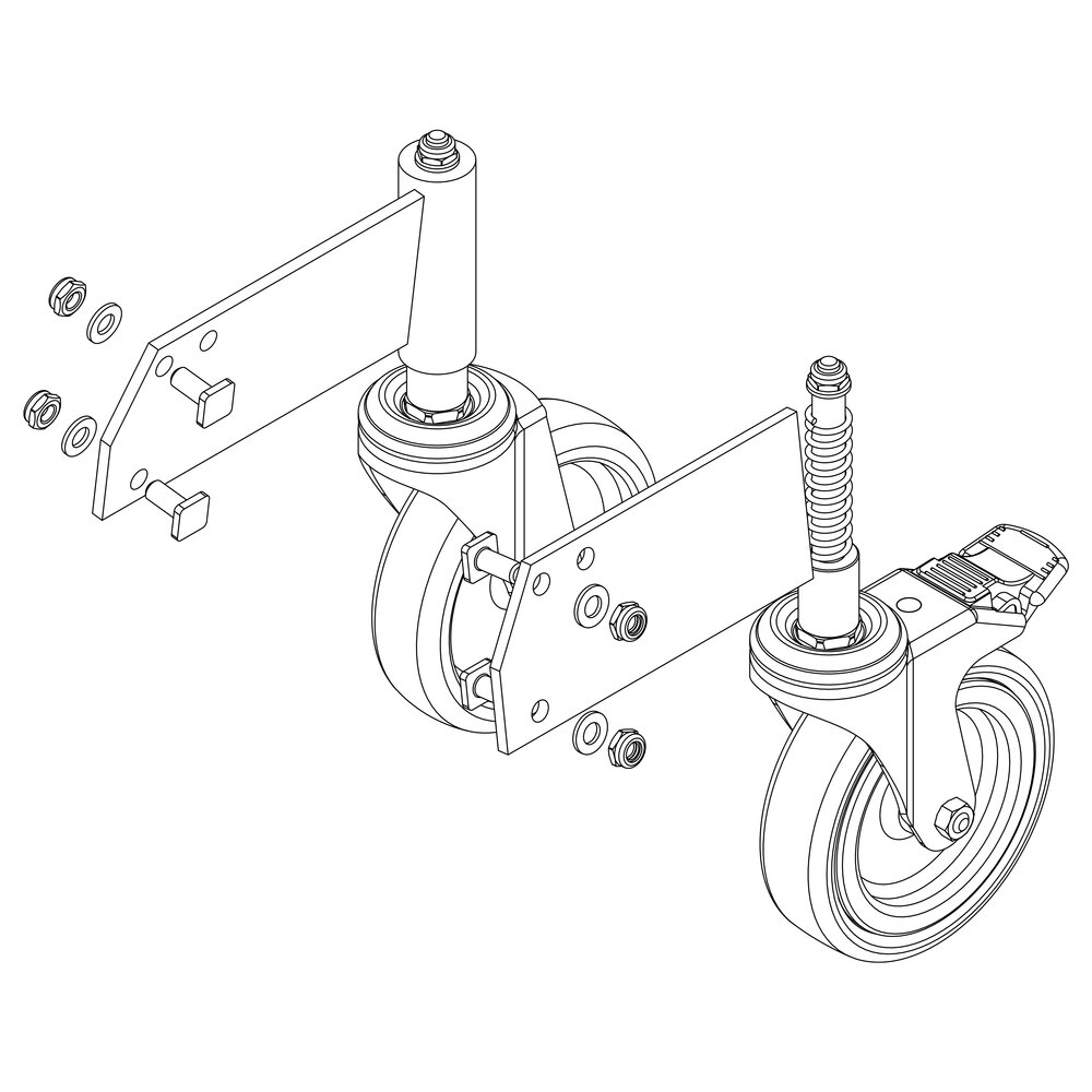 Munk Rollensatz Stützteil inkl. Aufnahmen aus der Kategorie Steigtechnik Zubehör & Ersatzteile mit der Artikelnr. 800010