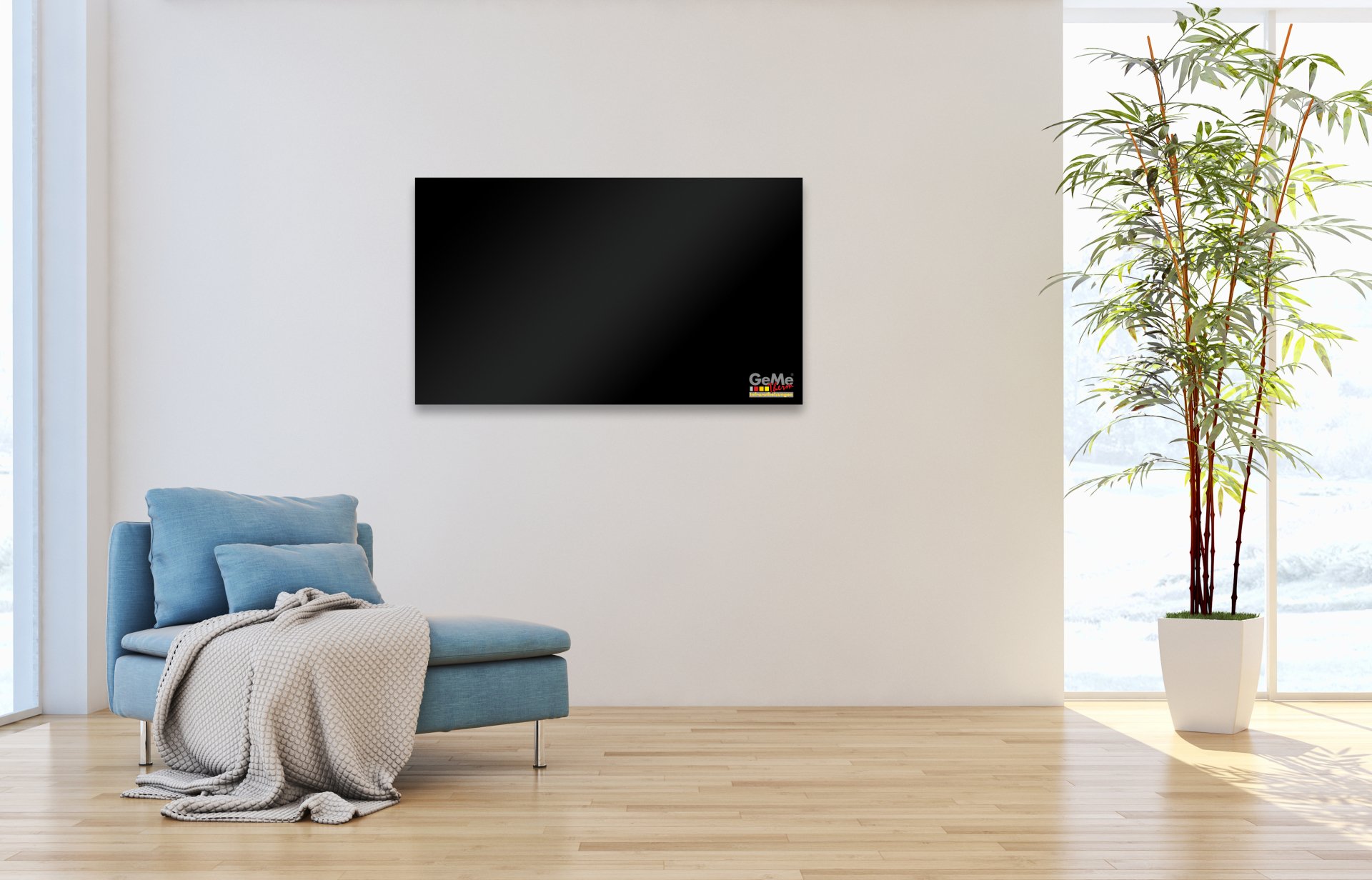 Zusatzbild 2937762 Infrarotheizung Glas schwarz 0300 Watt, 0620x420x25 mm