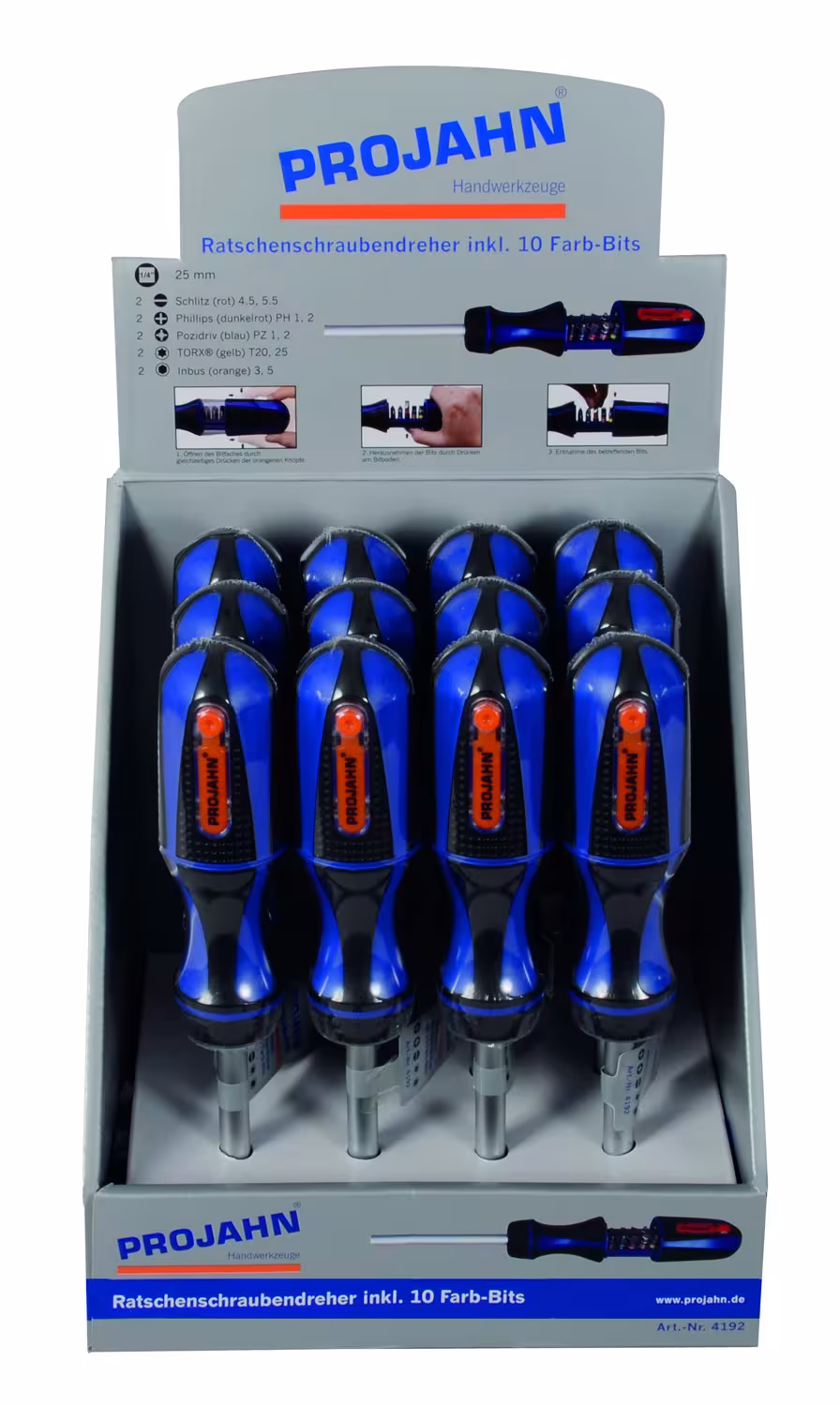 Ratschenschraubendreher, magnetisch 6,3 inkl. 10 Color-Ring Bits aus der Kategorie Bits & Bithalter