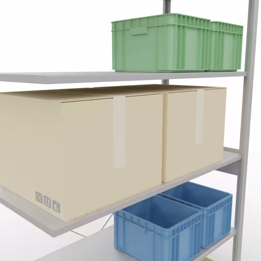 Produktbild Nr.15 des Artikels Stecksystem Anbauregal 2500x1300x600 mm, Typ 150 kg, lichtgrau aus der Produktreihe Stecksystem von der Marke Schulte Lagertechnik