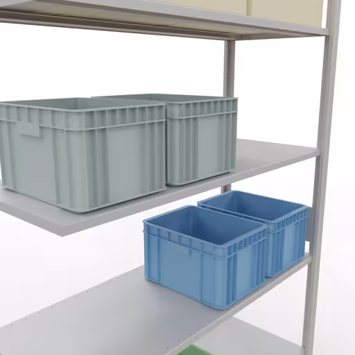Produktbild Nr.12 des Artikels Anbauregal, Fachbodenregal Stecksystem MULTIplus150, 3000 x 1300 x 500 mm (HxBxT), 7 Fachböden, Längenriegel, RAL 7035 lichtgrau aus der Produktreihe Stecksystem von der Marke Schulte Lagertechnik