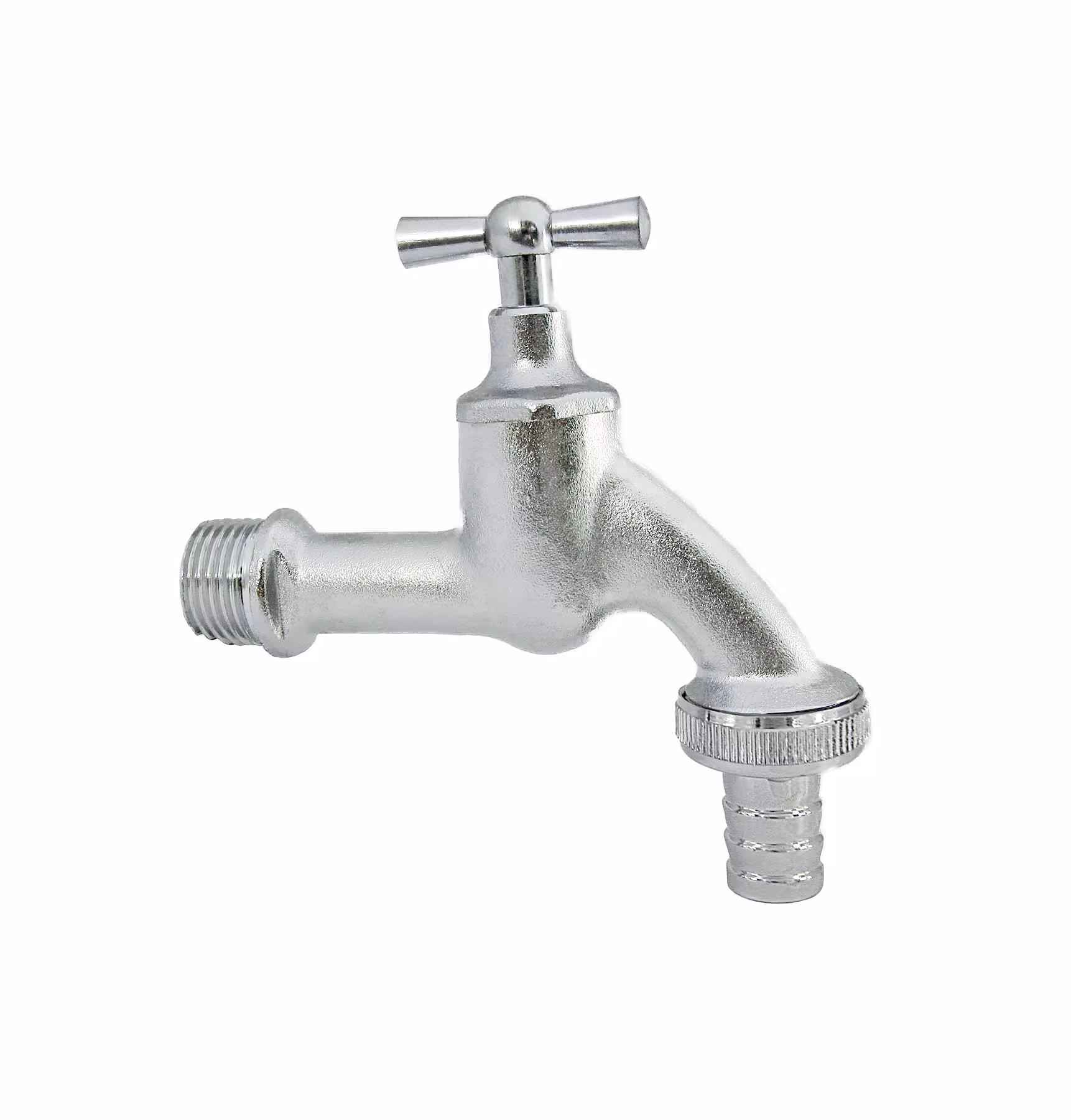 Verchromtes Auslaufventil ½“ mit Knebelgriff und Metall-Schlauchtülle 3/4“ x ½“ für Gartenschlauch oder Waschmaschinenschlauch von der Marke Puteus Auslaufventile Typ Größe: 1/2 Zoll aus der Kategorie Kugelhähne & Absperrventile mit der Artikelnr. 52121-N