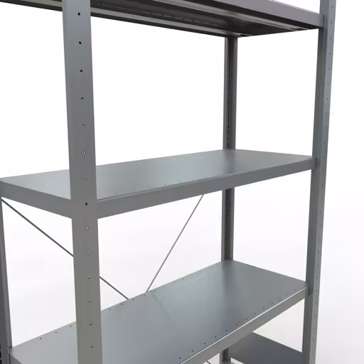 Produktbild Nr.14 des Artikels Grundregal, Fachbodenregal Stecksystem MULTIplus250, 2000 x 1000 x 400 mm (HxBxT), 5 Fachböden, Kreuzstrebe, verzinkt aus der Produktreihe Stecksystem von der Marke Schulte Lagertechnik