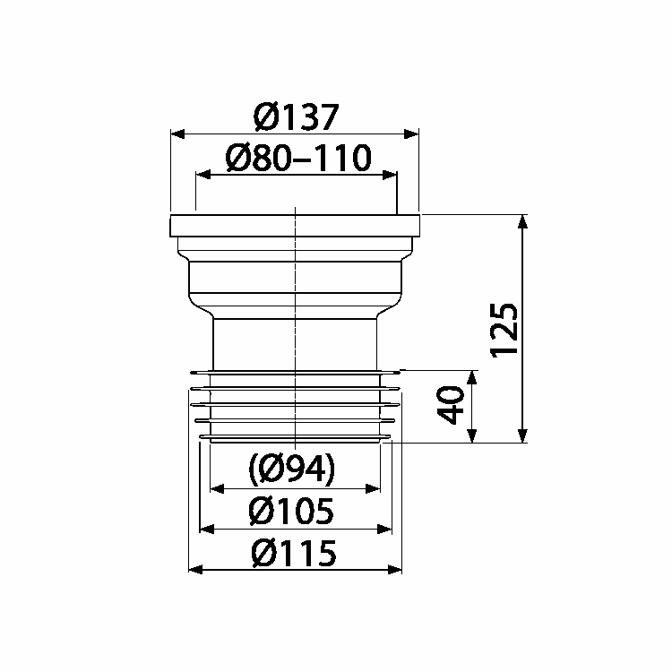 AlcaPlast A991 WC Anschluss exzentrisch Rohr Abfluss Stutzen Toilette weiß Universal von der Marke AlcaPlast WC Anschluss exzentrisch Rohr Abfluss Stutzen Toilette weiß Universal | alcadrain A991 aus der Kategorie WC Anschluss mit der Teilenummer A991
