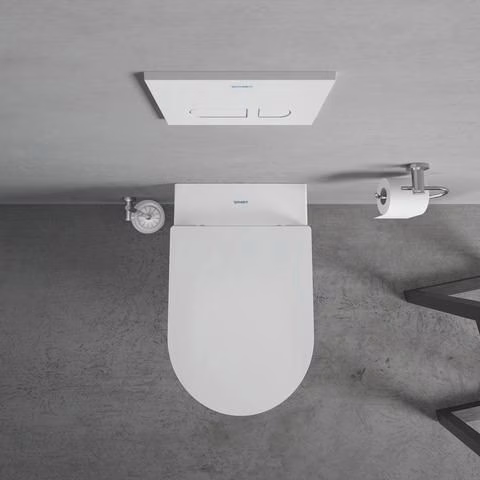 Duravit Wand-WC-Set ME by Starck, rimless, Durafix Tiefspüler, weiß, inklusive WC-Sitz mit Absenkautomatik