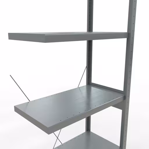 Abbildung Nr 11 des Artikels Anbauregal, Fachbodenregal Stecksystem MULTIplus250, 2500 x 750 x 400 mm (HxBxT), 6 Fachböden, Kreuzstrebe, verzinkt aus der Produktgruppe Stecksystem von der Marke Schulte Lagertechnik
