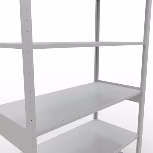Produktbild Nr.6 des Artikels Grundregal, Fachbodenregal Stecksystem MULTIplus150, 2500 x 1300 x 600 mm (HxBxT), 6 Fachböden, Längenriegel, RAL 7035 lichtgrau aus der Produktreihe Stecksystem von der Marke Schulte Lagertechnik