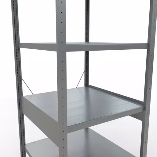 Grundregal, Fachbodenregal Stecksystem MULTIplus250, 2500 x 750 x 800 mm (HxBxT), 6 Fachböden, Kreuzstrebe, verzinkt von Schulte Lagertechnik aus der Kategorie Stecksystem