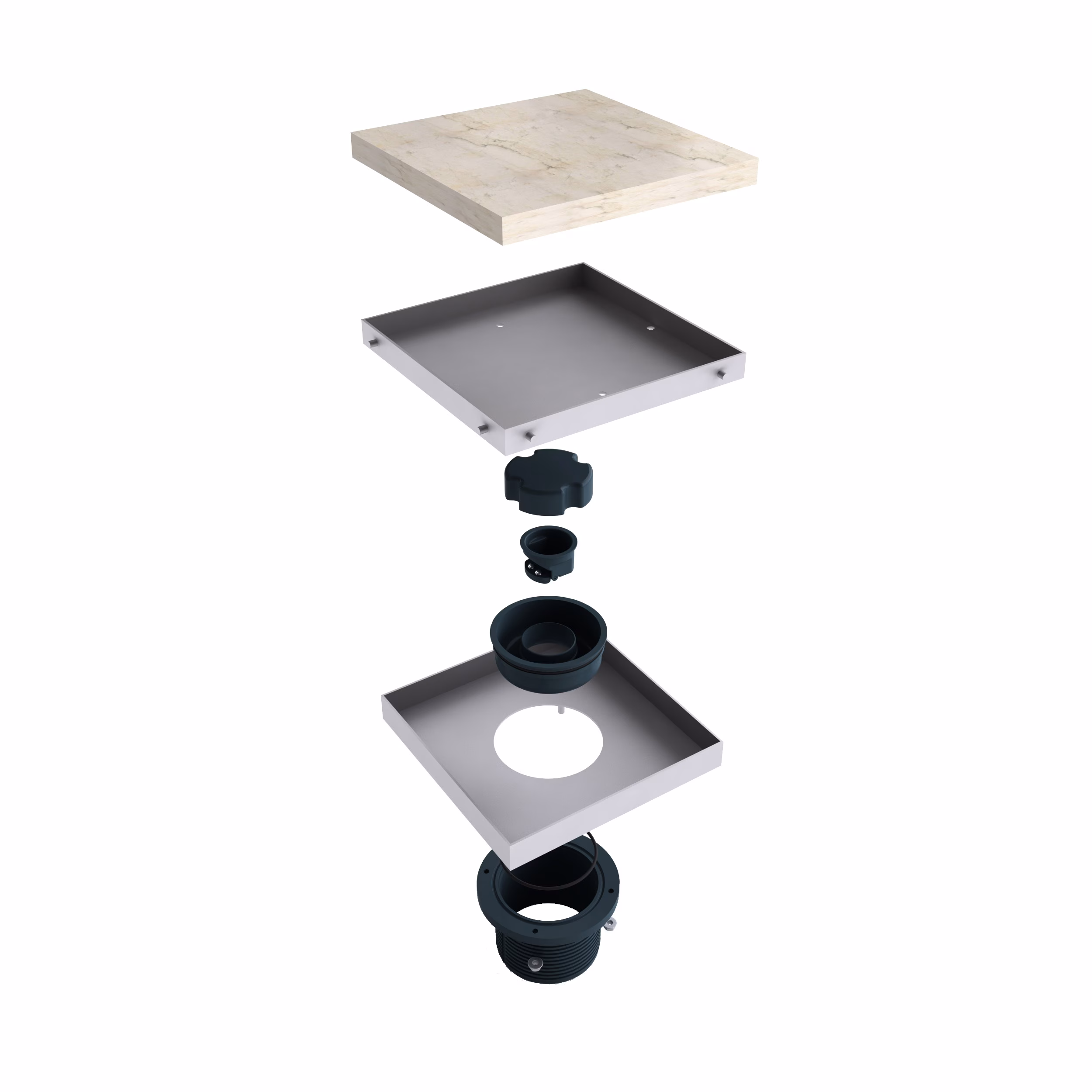 MERT ULTRA FLACH 20x20cm Bodenablauf Design "FLIESEN" DIN 50