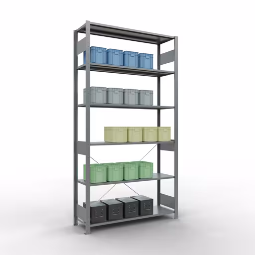 Produktbild Nr.14 des Artikels Stecksystem Grundregal 2500x1300x400 mm, Typ 150 kg, verzinkt aus der Produktreihe Stecksystem von der Marke Schulte Lagertechnik
