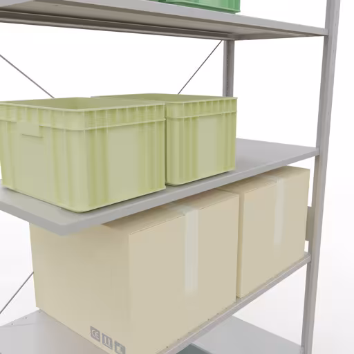 Stecksystem Anbauregal 3000x1300x500 mm, Typ 150 kg, lichtgrau von Schulte Lagertechnik aus der Kategorie Stecksystem