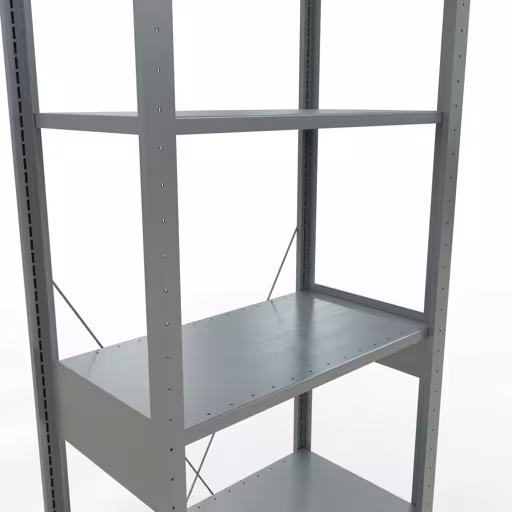Grundregal, Fachbodenregal Stecksystem MULTIplus150, 2500 x 750 x 400 mm (HxBxT), 6 Fachböden, Kreuzstrebe, verzinkt von der Marke Schulte Lagertechnik aus der Produktreihe Stecksystem