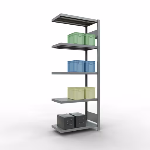 Abbildung Nr 12 des Artikels Anbauregal, Fachbodenregal Stecksystem MULTIplus250, 2000 x 750 x 400 mm (HxBxT), 5 Fachböden, Längenriegel, verzinkt aus der Produktgruppe Stecksystem von der Marke Schulte Lagertechnik