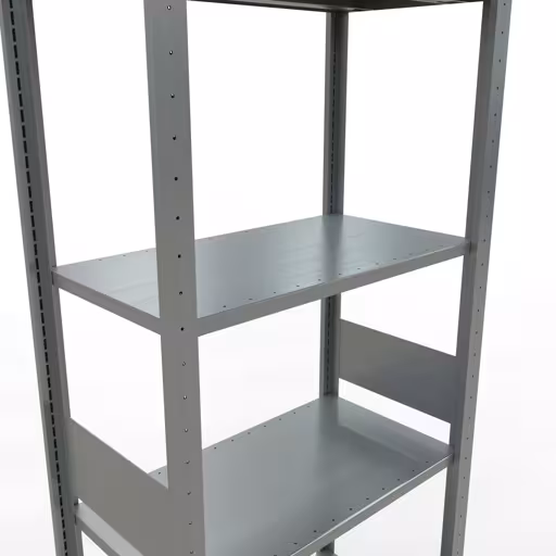 Zusatzbild des Artikels Grundregal, Fachbodenregal Stecksystem MULTIplus150, 3000 x 750 x 400 mm (HxBxT), 7 Fachböden, Längenriegel, verzinkt Zusatzbild des Artikels Grundregal, Fachbodenregal Stecksystem MULTIplus150, 3000 x 750 x 400 mm (HxBxT), 7 Fachböden, Längenriegel, verzinkt aus Grundregal