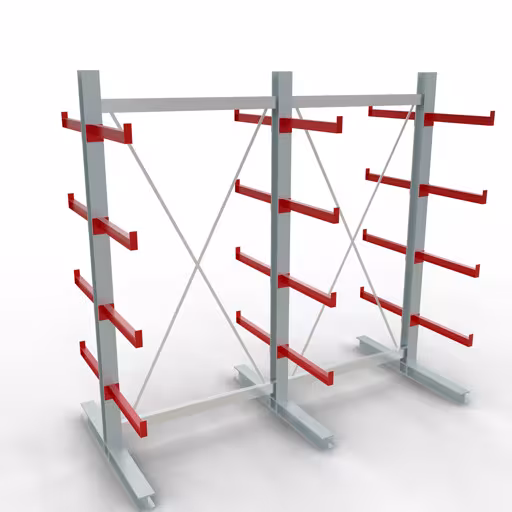 K 3000 Komplettregal, doppelseitig, 2500 x 2600 x 600 mm, RAL 7001 / RAL 3000, 5 Lagerebenen von der Marke Schulte Lagertechnik K 3000 Komplettregal, doppelseitig, 2500 x 2600 x 600 mm, RAL 7001 / RAL 3000, 5 Lagerebenen aus der Kategorie K3000 für mittelschwere Güter mit der Artikelnummer 27720