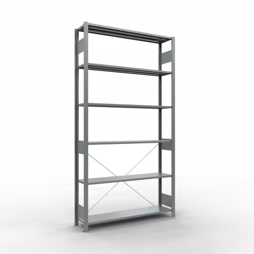 Stecksystem Grundregal 2500x1300x300 mm, Typ 150 kg, verzinkt aus der Kategorie Grundregal mit der Artikelnummer 12731-130