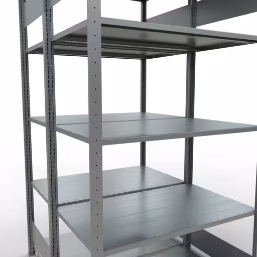Abbildung Nr 9 des Artikels Grundregal, Doppelregal, Fachbodenregal Stecksystem MULTIplus150, 2000 x 1000 x (2x600) mm (HxBxT), 2x5 Fachböden, Längenriegel, verzinkt aus der Produktgruppe Fachbodenregale von der Marke Schulte Lagertechnik