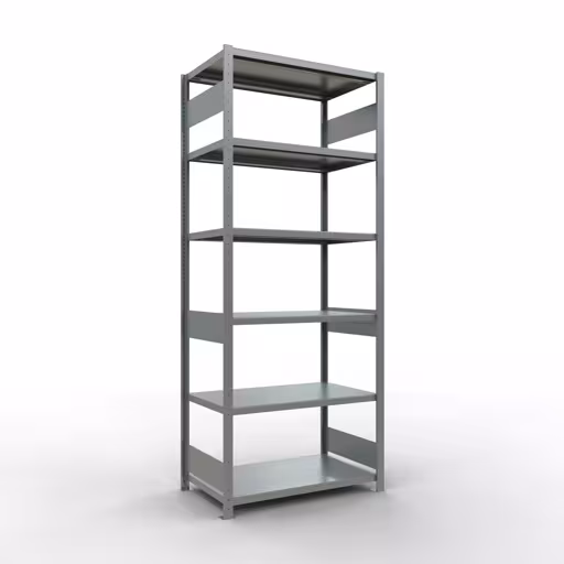 Grundregal, Fachbodenregal Stecksystem MULTIplus330, 2500 x 1000 x 600 mm (HxBxT), 6 Fachböden, Längenriegel, verzinkt aus der Kategorie Grundregal mit der Artikelnummer 13961-LR