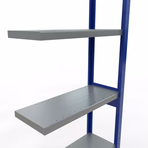 Abbildung Nr 14 des Artikels Anbauregal, Fachbodenregal Stecksystem MULTIplus250, 2500 x 750 x 300 mm (HxBxT), 6 Fachböden, Längenriegel, RAL 5010 enzianblau/verzinkt/verzinkt aus der Produktgruppe Stecksystem von der Marke Schulte Lagertechnik