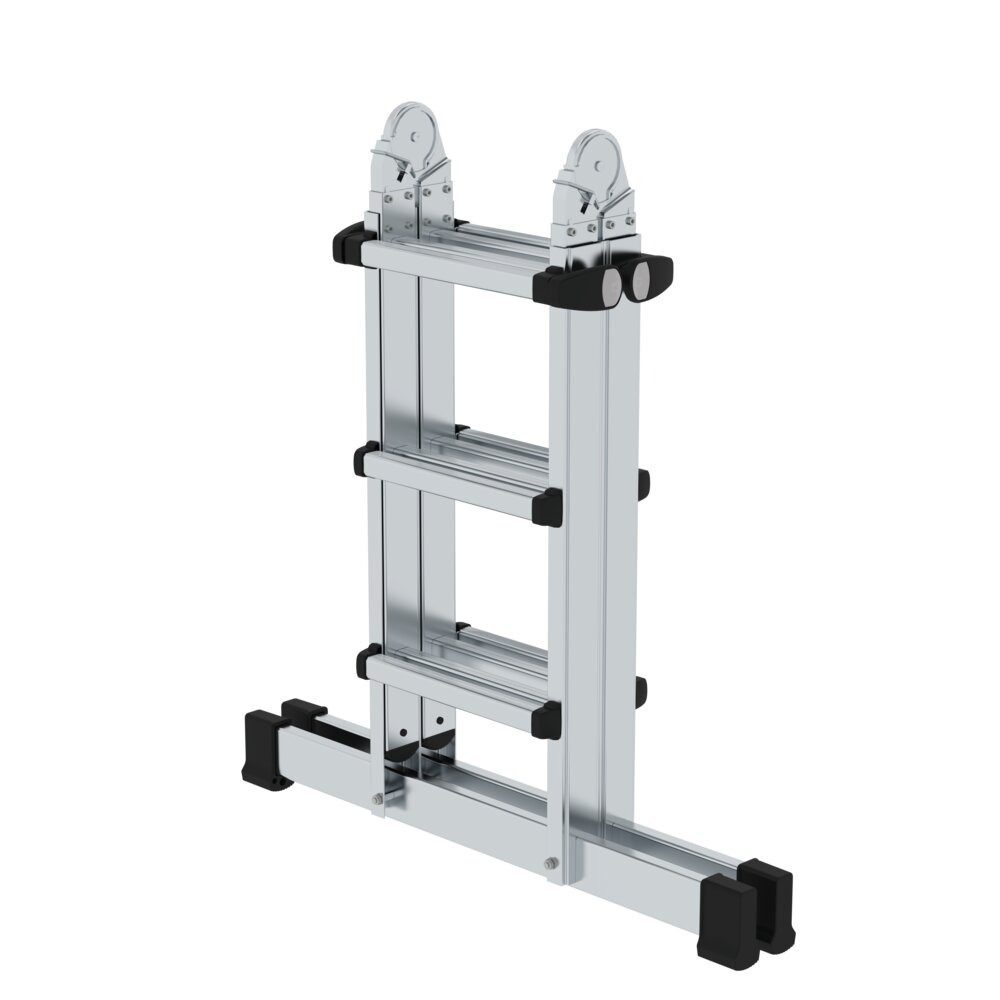Munk Teleskopleiter 4-teilig mit Traverse 4x3 Sprossen