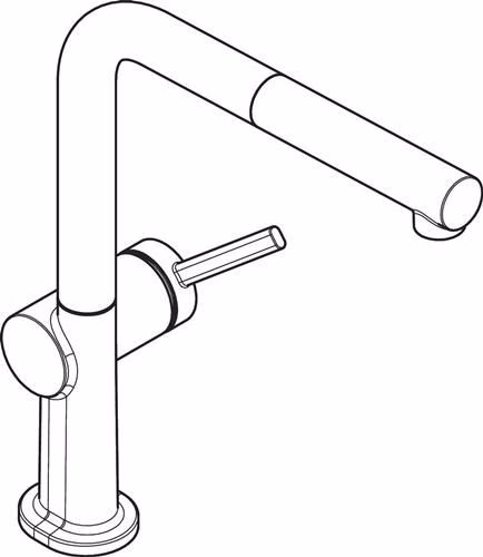Technische Zeichnung 4064948 Hansgrohe Spültischmischer 270 Talis M547 1jet Ausziehauslauf chrom
