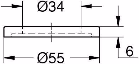 GROHE Grundplatte 48165 für Einloch-Waschtisch-/Bidetbatterien chrom