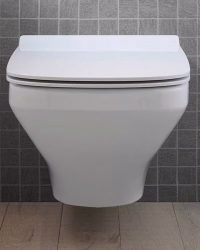 Detailbild 3983347 Duravit Wand-WC-Set DuraStyle, rimless, Durafix Tiefspüler, weiß, inklusive WC-Sitz mit Absenkautomatik