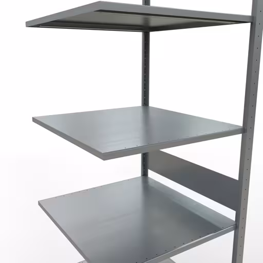 Zusatzbild des Artikels Anbauregal, Fachbodenregal Stecksystem MULTIplus150, 3000 x 750 x 800 mm (HxBxT), 7 Fachböden, Längenriegel, verzinkt aus Anbauregal