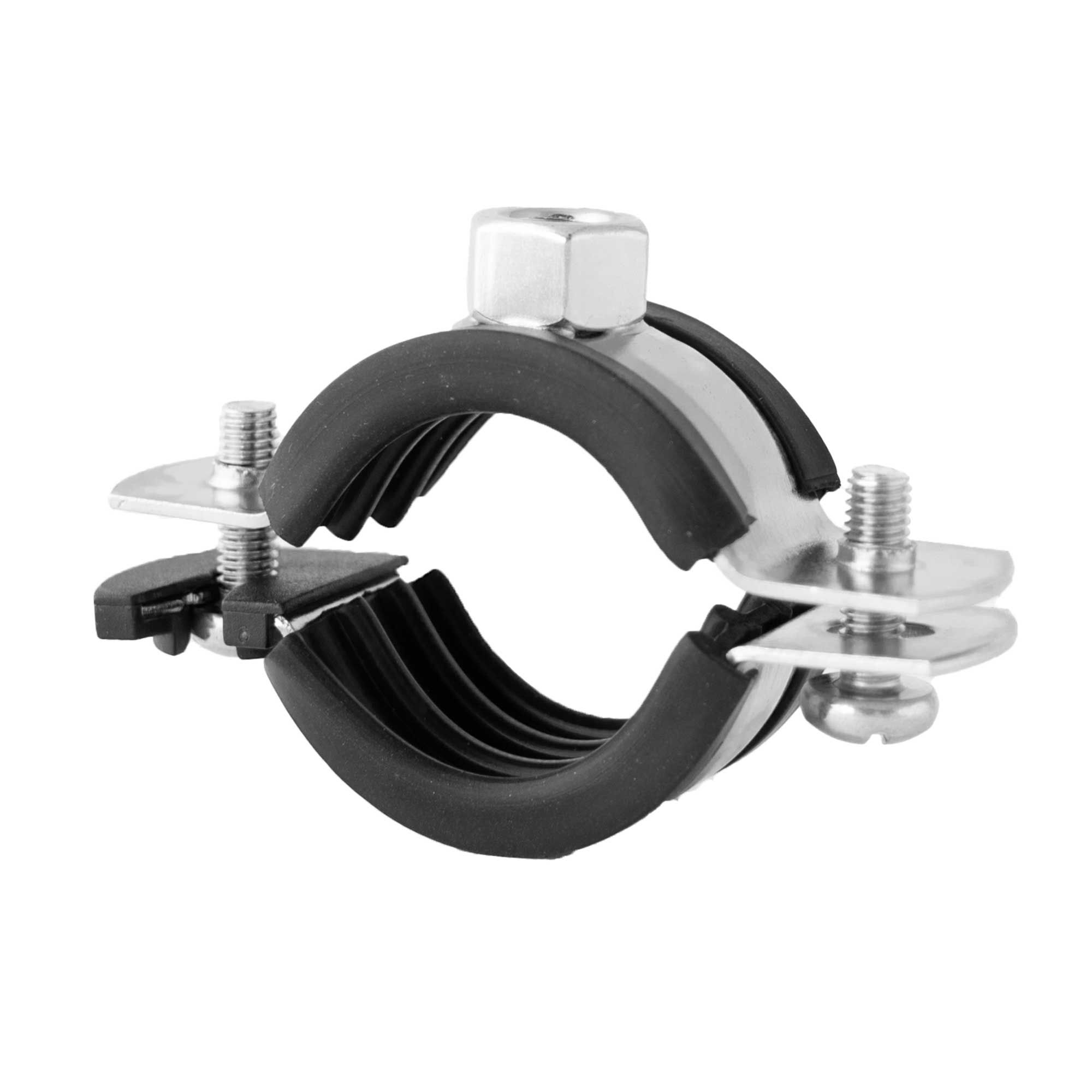 10 Stück - FX Schraubrohrschelle Classic Pro M8 57-61mm (2'') verzinkt mit Einlage von der Marke Fixotec Fixotec Schraubrohrschelle Classic Pro M8 und M8/M10 aus der Kategorie Zweischraubrohrschellen mit der Artikelnummer 204159, Klammer, Gerät, Werkzeug, Klammer, Gerät, Werkzeug