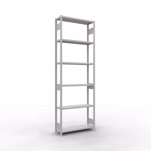 Grundregal, Fachbodenregal Stecksystem MULTIplus250, 3000 x 1000 x 300 mm (HxBxT), 7 Fachböden, Längenriegel, RAL 7035 lichtgrau aus der Kategorie Grundregal mit der Artikelnummer 32832-LR