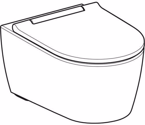 Technische Zeichnung 3970816 Geberit ONE Set Wand-WC mit WC-Sitz weiß/glanzverchromt, KeraTect