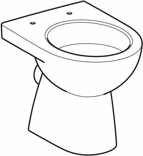 Technische Zeichnung 4060842 Geberit Renova Stand-WC Tiefspüler, Abgang horizontal teilgeschlossene Form, Tiefe: 49cm, weiß