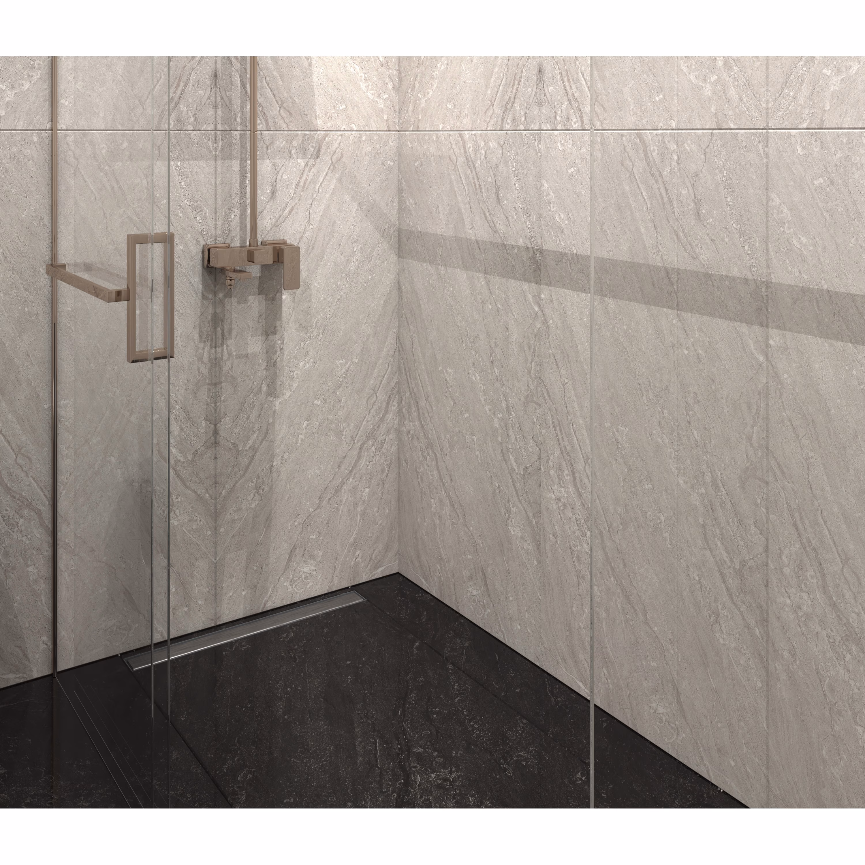 Ohne Text 3963685 MERT 300mm Duschrinne Linear Edelstahl, gebürstet