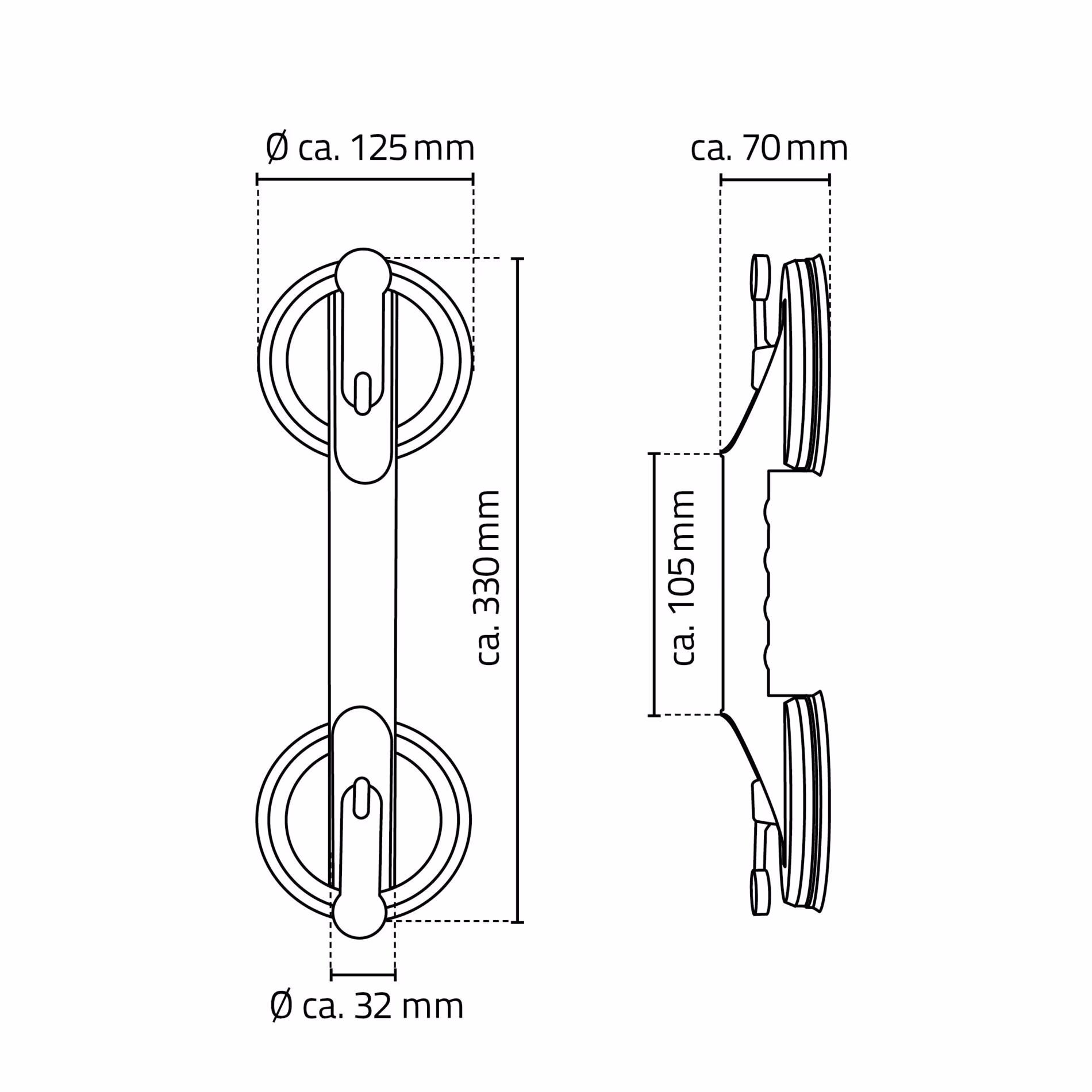 Sauggriff Jim S, weiß, ABS mit der Artikelnr. A0150201 Sauggriff Jim S, weiß, ABS von Ridder aus der Kategorie Badausstattung & Sanitär