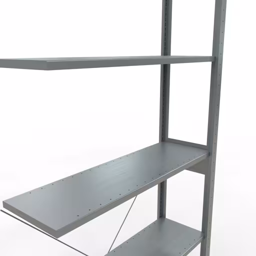 Abbildung Nr 10 des Artikels Anbauregal, Fachbodenregal Stecksystem MULTIplus150, 2500 x 1000 x 300 mm (HxBxT), 6 Fachböden, Kreuzstrebe, verzinkt aus der Produktgruppe Stecksystem von der Marke Schulte Lagertechnik