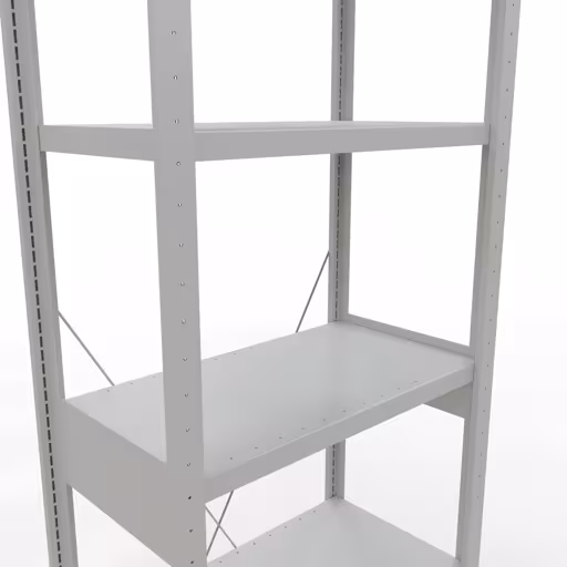 Abbildung Nr 13 des Artikels Grundregal, Fachbodenregal Stecksystem MULTIplus250, 2500 x 750 x 400 mm (HxBxT), 6 Fachböden, Kreuzstrebe, RAL 7035 lichtgrau aus der Produktgruppe Stecksystem von der Marke Schulte Lagertechnik