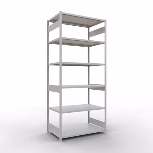 Grundregal, Fachbodenregal Stecksystem MULTIplus250, 3000 x 1300 x 800 mm (HxBxT), 7 Fachböden, Längenriegel, RAL 7035 lichtgrau aus der Kategorie Grundregal mit der Artikelnummer 32882-130-LR