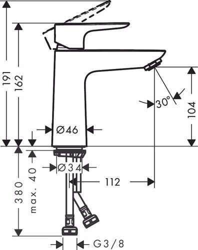 Hansgrohe Einhebel-Waschtischmischer TALIS E 110 Nennweite 15 ohne Ablaufgarnitur chrom