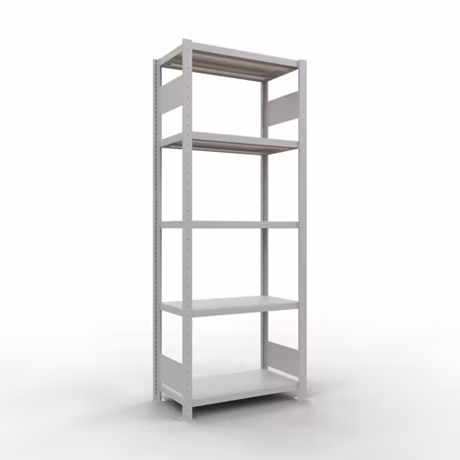 Grundregal, Fachbodenregal Stecksystem MULTIplus250, 2000 x 750 x 400 mm (HxBxT), 5 Fachböden, Längenriegel, RAL 7035 lichtgrau von der Marke Schulte Lagertechnik Grundregal, Fachbodenregal Stecksystem MULTIplus250, 2000 x 750 x 400 mm (HxBxT), 5 Fachböden, Längenriegel, RAL 7035 lichtgrau aus der Kategorie Grundregal mit der Artikelnummer 32840-75-LR