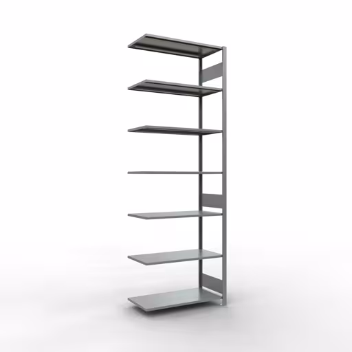 Anbauregal, Fachbodenregal Stecksystem MULTIplus85, 3000 x 1000 x 500 mm (HxBxT), 7 Fachböden, Längenriegel, verzinkt aus der Kategorie Anbauregal mit der Artikelnummer 13157-LR